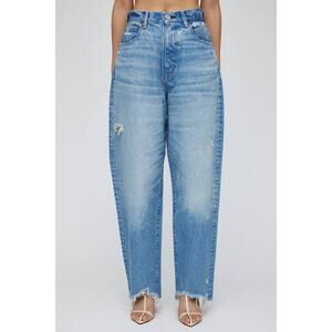 Moussy Vintage Fredonia Wide Tapered Jean in Light Blue 26